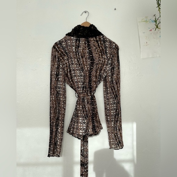 Alberto Makali Python Print Cardigan Wrap Jacket - Picture 6 of 7